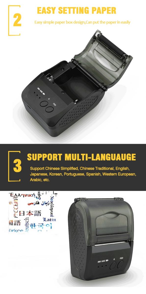 Zjiang Mini Portable Bluetooth Thermal Receipt Printer